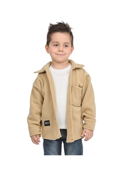 Erdem Kıds Erkek-kız Çocuk Unisex Pamuklu Günlük-casual Kışlık Polar Ceket Gömlek Bej Bej