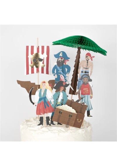 Meri Meri - Pirates & Palm Tree Cake Toppers - Korsanlar & Palmiye Ağacı Pasta Süsü Tüm Yaşlar
