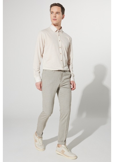 AC&Co / Altınyıldız Classics Erkek Bej Comfort Fit Geniş Kesim Düğmeli Yaka Pamuklu Gömlek Bej AC&Co / Altınyıldız Classics Erkek Bej Comfort Fit Geniş Kesim Düğmeli Yaka Pamuklu Gömlek Bej