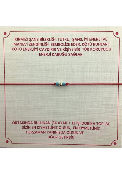 Doğal Taşlı El Işlemesi Minik Dorika Kırmızı Bileklik (14 Ayar Al