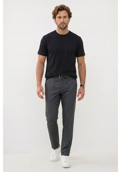 Tudors Erkek Regular Fit Klasik Kesim Ekstra Soft Modal Kumaş Bisiklet Yaka Kısa Kollu Siyah Tişört-50817