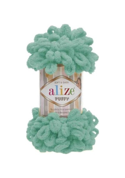 5 Adet Alize Puffy Elle Örülen Kadife İp No 490 Mint