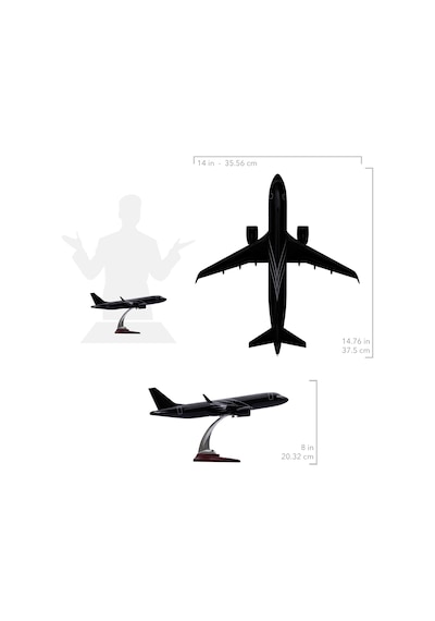 Zekupp Airbus A320 1/100 Thy Siyah Renk Çizgili Uçak Maketi