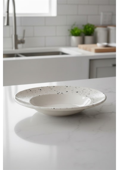 6'lı Valencia Makarna Tabak 27cm Dijital Splash-b Rinart Krem