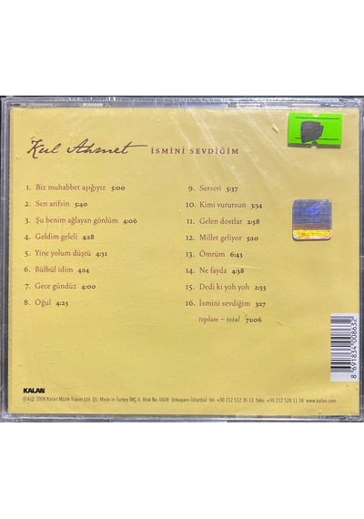 Plak Değildir Cd Dir Cd Kul Ahmet İsmini Sevdiğim Açılmamış Jel
