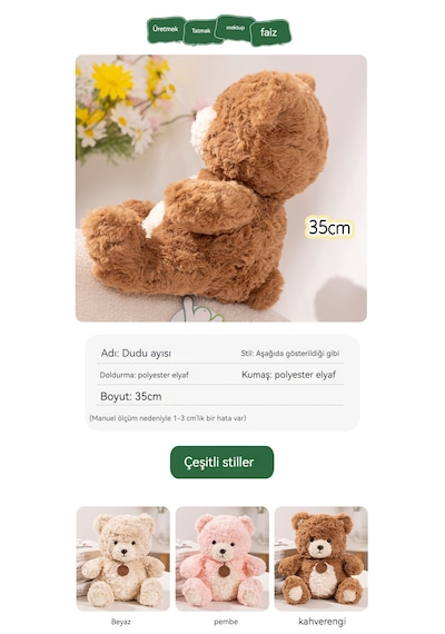 Oyuncak Ayı Peluş Oyuncak-kahverengi