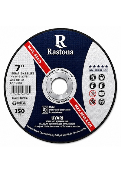 Rastona Inox Kesici Taş 180x1.6x22.23mm 25 Adet