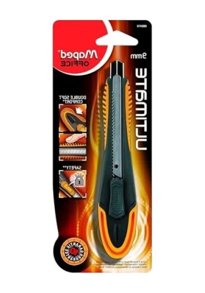 9 Mm Otomatik Kilitlemeli Maket Bıçağı 2 Adet + Saklama Tabanı