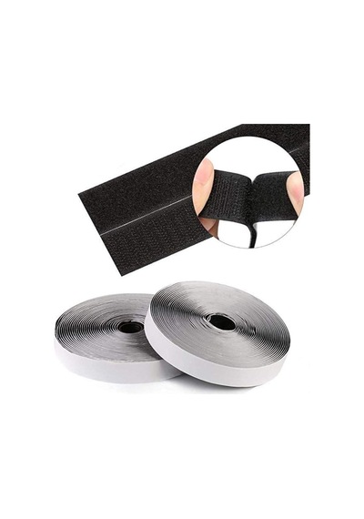 Dünya Magnet Yapışkanlı Siyah Cırt Cırtlı Bant, 2 Mt Amerikan Fermuarı, 2cm Genişlik Cırt Band