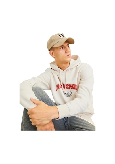 Jack & Jones Erkek Kapşonlu Sweet T-shirt 12262919 Beyaz