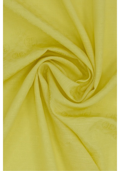 75x190 Cm K.pierre Cardin Logolu İpek Koton Jakar Etol Sarı Sarı