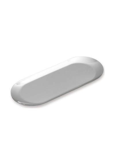 The Mia Linea Oval Çelik Servis Tabağı Gümüş 30 X 12 Cm