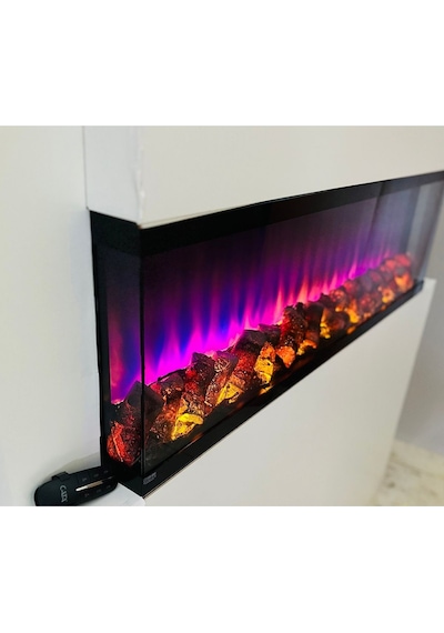 Esha Home Elektrikli Dekoratif Yapay Şömine Bluetooht Sabit Çıtırtı 160x35 X21 Cm
