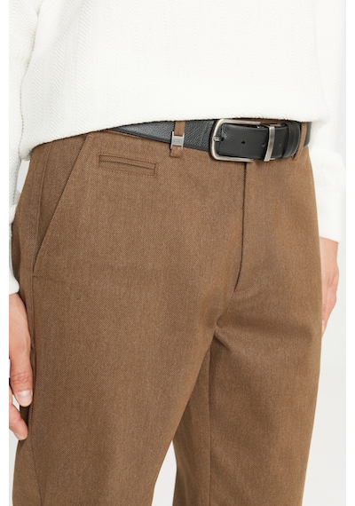 Altınyıldız Classıcs Erkek Acıkahve Pamuklu Regular Fit Normal Kesim Diagonal Desenli Yan Cepli Esnek Casual Pantolon