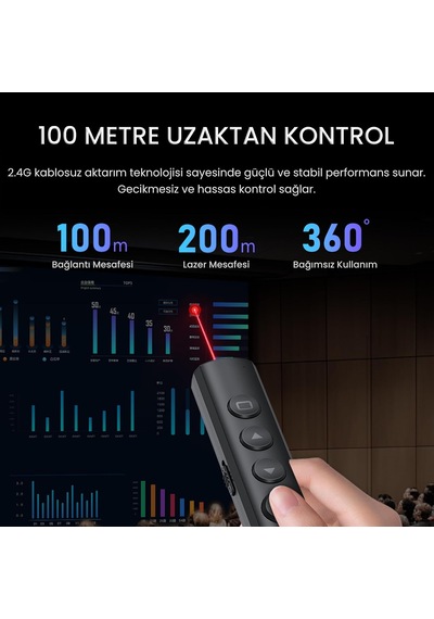 Lp003 Kırmızı Lazer Presenter Kablosuz Sunum Kumandası