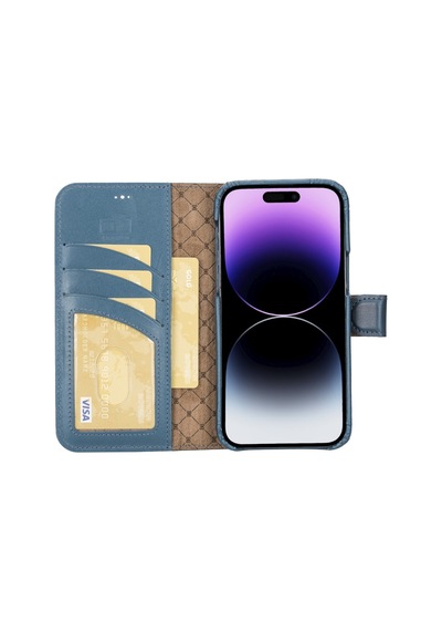 Bouletta Apple İphone 14 Pro Max Uyumlu Deri Kılıf Mw36 Brn4ef