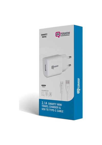 İntouch Android Smarty Mini 2.1 A Usb Şarj Adaptörü Ve Type C Kablo 1 Adet