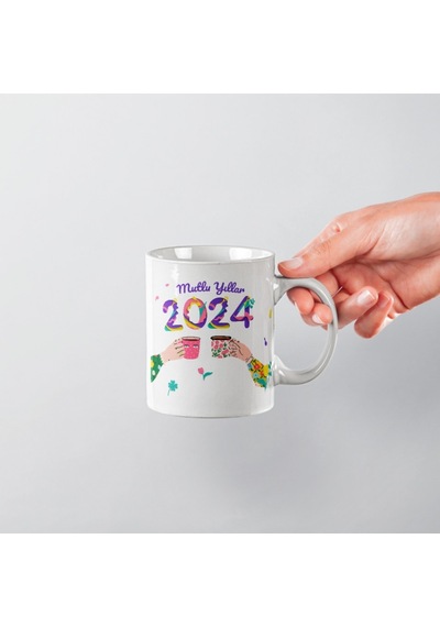 Kişiye Özel 2024 Temalı Fotoğraf Baskılı Porselen Kupa Bardak Hk