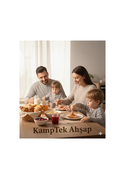Kamptek Ahşap Mini Kalın Bal Kaşığı 6 Adet Paketli 6 Cm Sarı