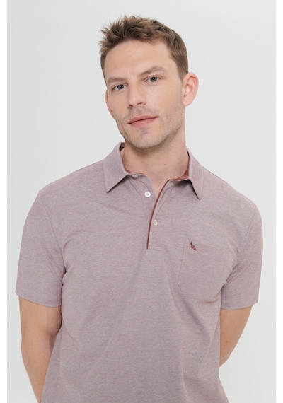 AC&Co / Altınyıldız Classics Erkek Bordo Comfort Fit Rahat Kesim Polo Yaka Pamuklu Kısa Kollu Tişört Bordo