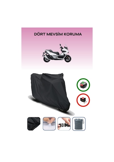 Siyah Arka Çanta Uyumlu Rks Blade 250 Pro Uyumlu Motosiklet Brandası Motor Örtüsü
