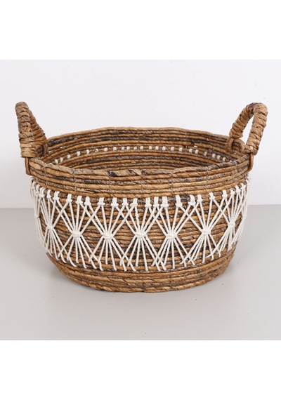 Ürgüp 40x34x31 Cm. Doğal Abaka El Yapımı Oval Sepet L Bej
