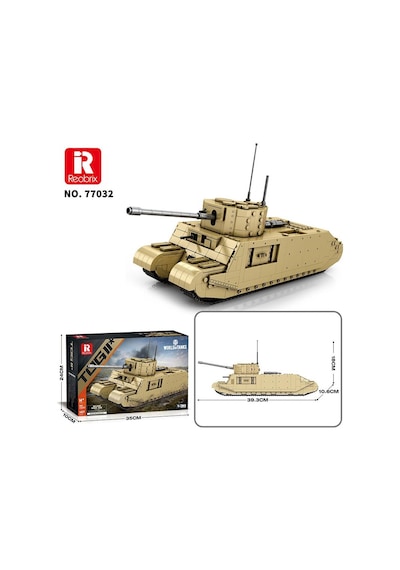 Reobrix 77032 World Of Tanks Togıı İngiliz Ağır Tankı British Heavy Tank Yaratıcı Yapı Blok Seti Building Blocks - 1427 Parça
