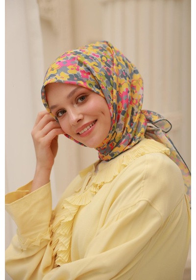 Silk Home Soft Eşarp 73081-38 Gümüş, Asit, Sarı, Pembe, Gri