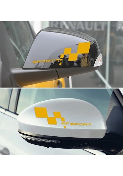 Gt Sport Yazılı Desenli Ayna Sticker Etiket Modeli