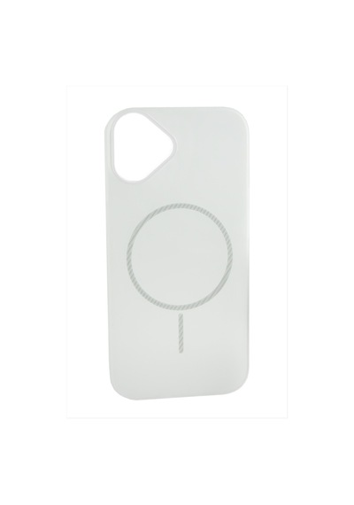 Apple iPhone Uyumlu 16 Buzlu Magsaff Kapak Kılıf Beyaz
