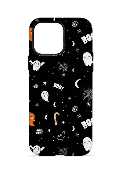 Velvoria Valestra Boo Ghost Doodle Apple iPhone Uyumlu 14 Pro Max Darbe Korumalı Kılıf Valestra Select - Boo Ghost Doodle