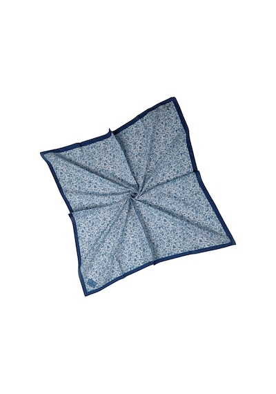 Mim Eşarp Mim Prime Pamuk Çiçek Desenli Eşarp 90x90 Cm Lacivert - Mavi