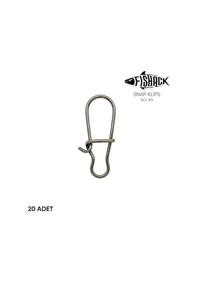 Snap Klips - Fishack - Paslanmaz Çelik - 20 Adet - No: 0