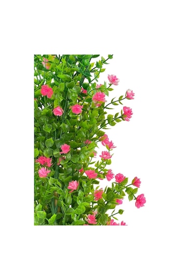 Yapay Çiçek Siyah Saksıda Pembe Mineli Şimşir Ağacı 55cm