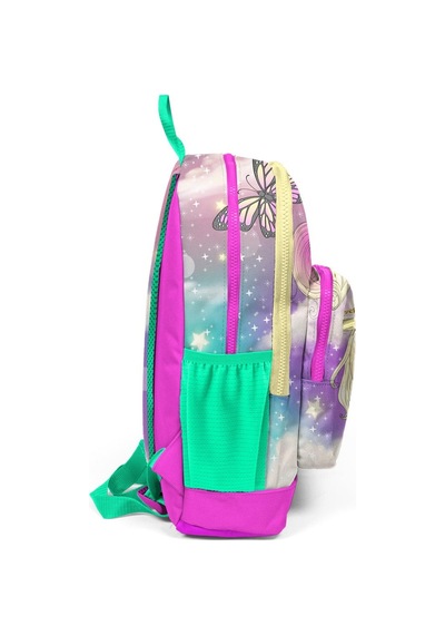 Coral High Kids Pembe Su Yeşili Unicornlu Kız Desenli Dört Bölmeli Okul Sırt Çantası 23733
