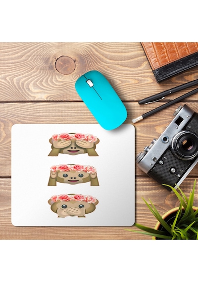 3 Maymun Görmedim Duymadım Bilmiyom Baskılı Mousepad Mouse Pad