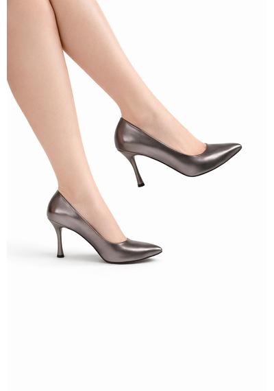 Tual Shoes Kadın Antrasit Stiletto Antrasit