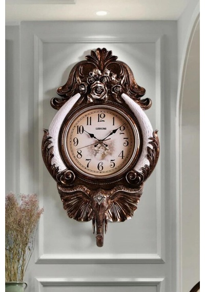 Duvar Saati Fil Temalı Büyük Polyester Saat Koy No.3 40 X 67 Cm çok Renkli
