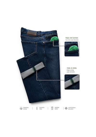 Deepsea Erkek Regular Fit Standart Kesim Likralı Taşlanmış Koyu Lacivert Kot Pantolon Esnek Pamuklu Jean 2600982 Deepsea Erkek Regular Fit Standart Kesim Likralı Taşlanmış Koyu Lacivert Kot Pantolon Esnek Pamuklu Jean 2600982