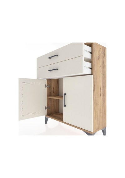 Arges Şifonyer 2 Raflı 2 Çekmeceli 2 Kapaklı 88x30x106 Çam-ay... Çam