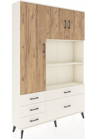 Arges Dolap 7 Raflı 5 Çekmeceli 3 Kapaklı 132x30x195 Aytaşı-ç... Aytaşı