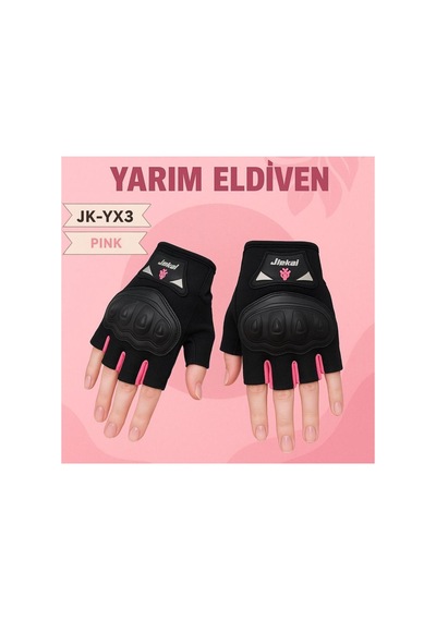 Genel Markalar Kadın Motorcu Eldiveni Yarım Parmak Korumalı Şık Ve Güvenli Sürüş 456 Çok Renkli