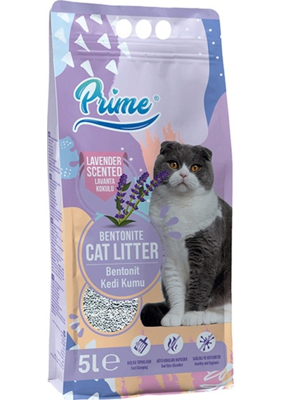 Prime Lavanta Kokulu İnce Topaklaşan Bentonit Kedi Kumu 5 L