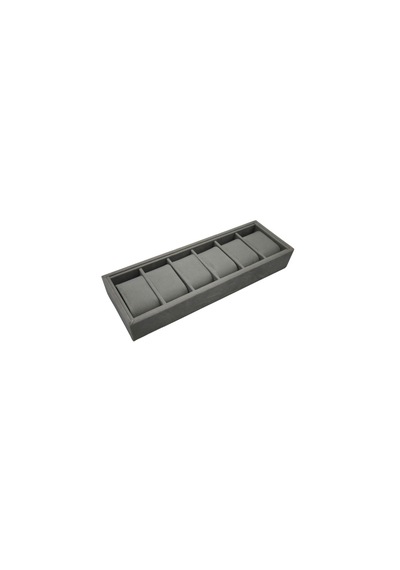 Woodini Gri Flok Kumaş 6'lı Saat Kutusu Yeni Nesil Ergonomik Yastıklı