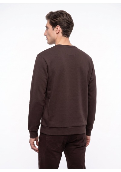 Mustang Kahverengi Erkek Basic Nakışlı Sweatshirt M6wm-swt1590 Kahve