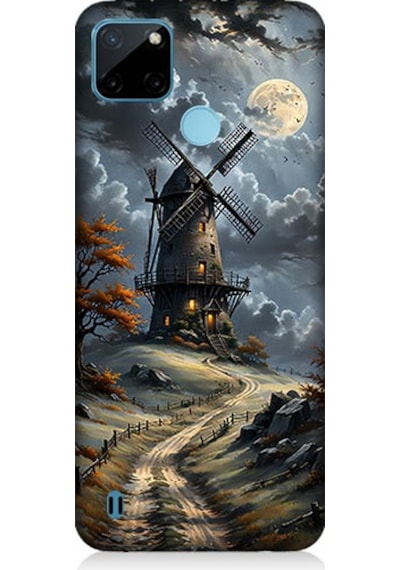Realme C21y Uyumlu Yel Değirmeni Desenli Silikon Kılıf
