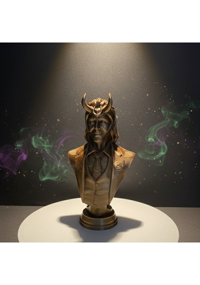 Loki Laufeyson Dekoratif Masaüstü Aksesuarı - İkonik Boynuzlu Kask Detaylı Büst 16x8 Cm