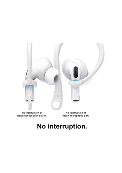 Apple Airpods 5 Kulak Üstü Kulaklık Tutucu Spor Kanca, Esnek Silikon Düşme Önleyici Askı Beyaz Airpods 5 İle Uyumlu