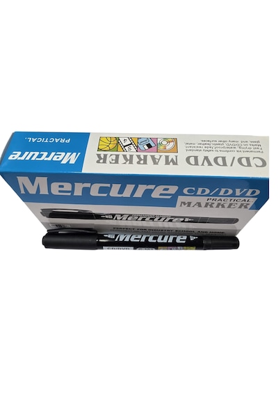 Mercure 1.00mm-0,5mm Çift Uçlu Cd/dvd Kalem 12 Adet Siyah