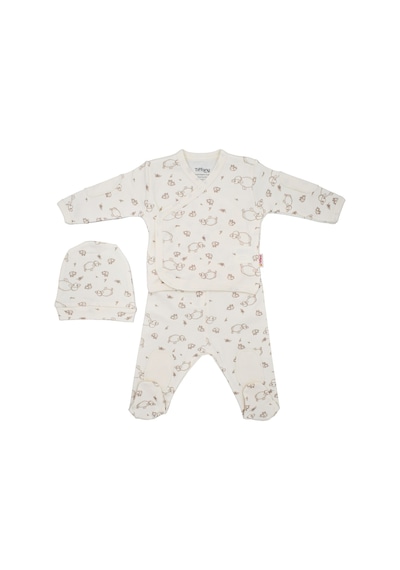 Tiffany Baby & Kids Tiffany Baby Lamb Organik Theme 3'lü Bebek Zıbın Seti 20078 Ekru
